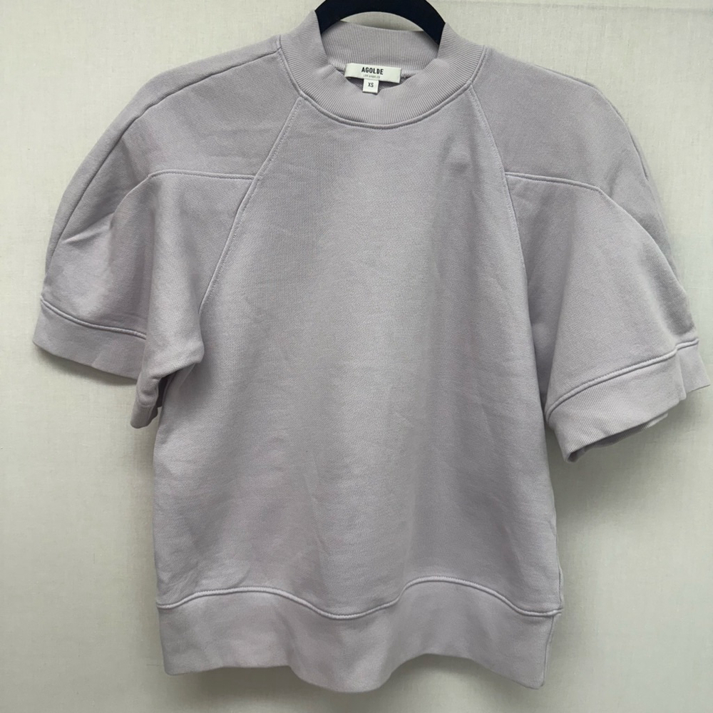 Women's AGOLDE Lavender round short Sleeve Sweatshirt XS